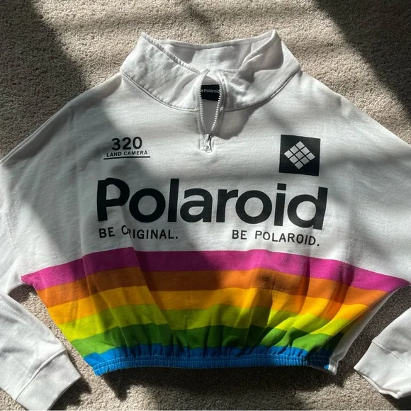 Polaroid Tops Polaroid Cropped Pullover Sweater Poshmark